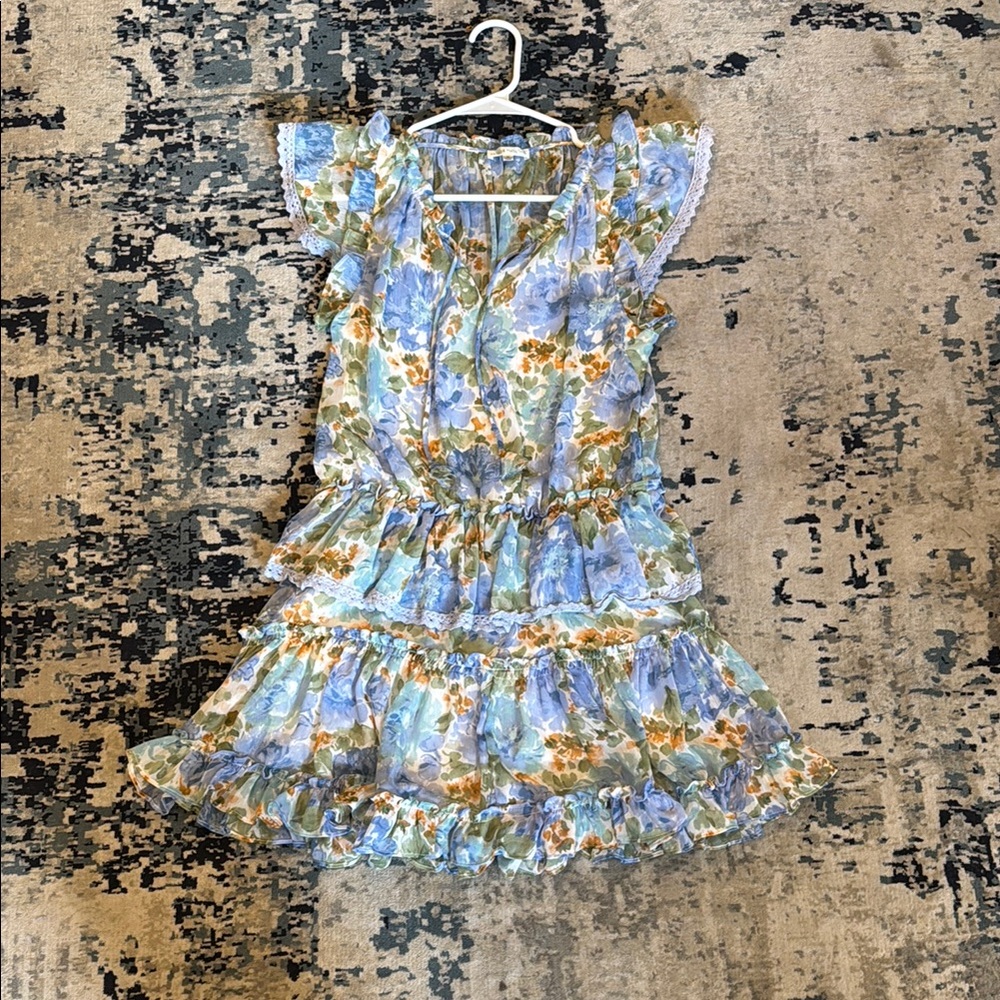 Floral Blue and Green Dress